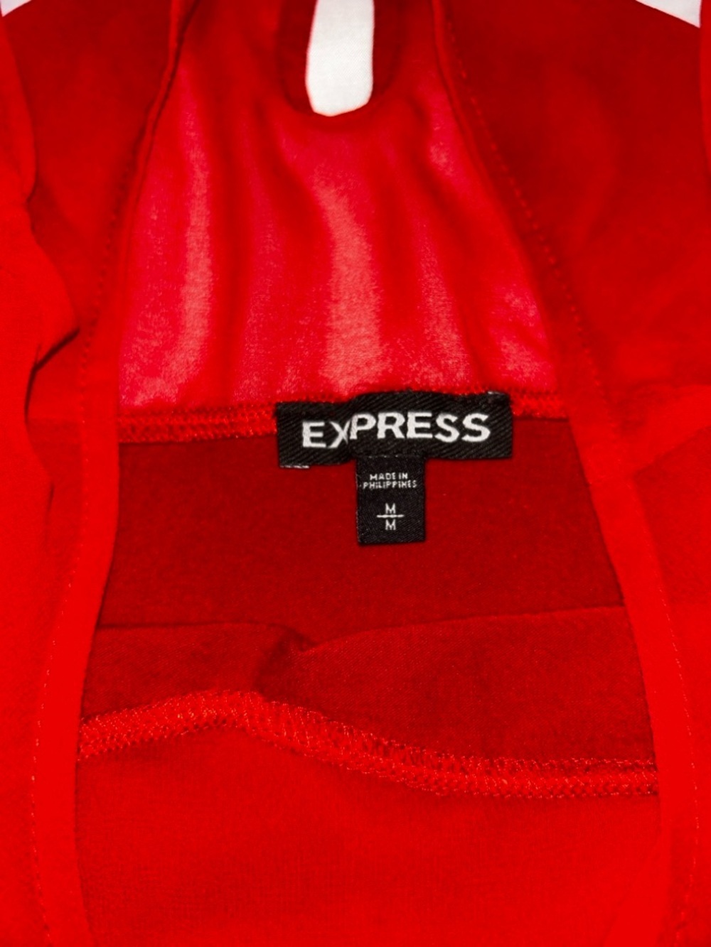 Express Red Pleated Flutter Sleeve Tank - Picture 2 of 6